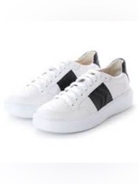 NEW GEOX Respira Men's White Leather Colorblock Platform Sneakers Size US 9